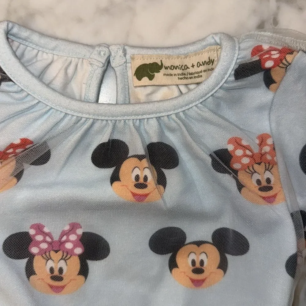NWT Monica & Andy Disney 100 Collection Blue Baby Dress with Tulle 6/9M - Picture 3 of 11